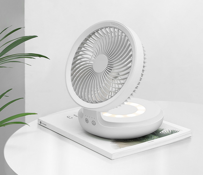 Wireless Rechargeable Folding Fan with Night Light & Touch Control