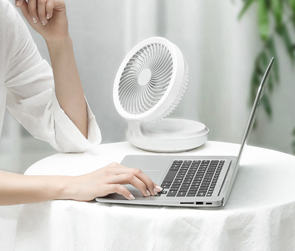 Wireless Rechargeable Folding Fan with Night Light & Touch Control