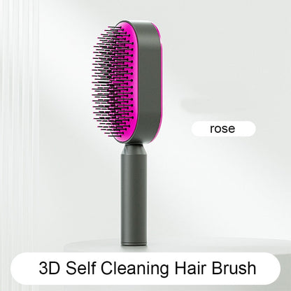 Self Cleaning Hair Brush - Nova Gadget Store Rose