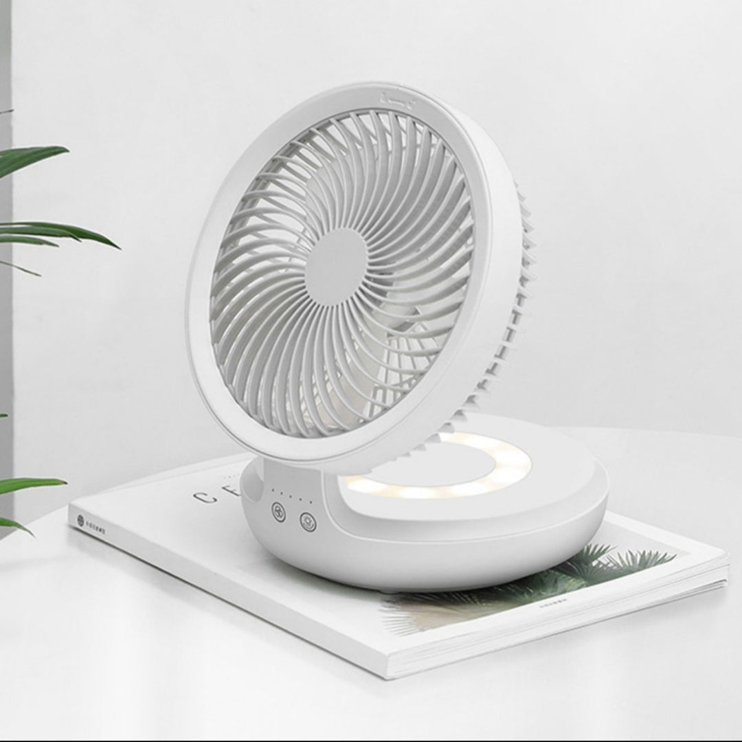 Wireless Rechargeable Folding Fan with Night Light & Touch Control