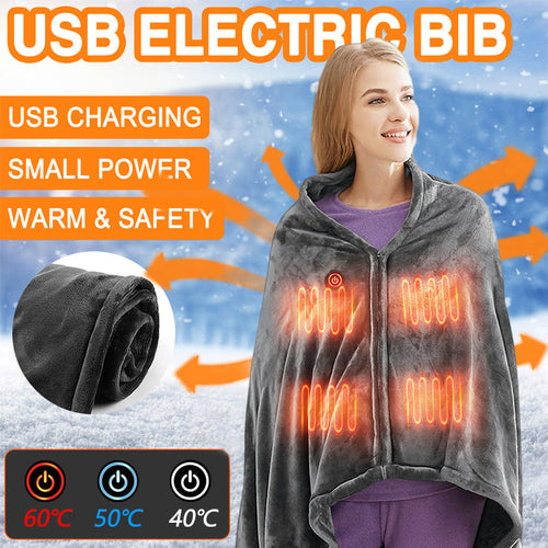 USB Heated Flannel Blanket: Warm Shawl & Body Warmer