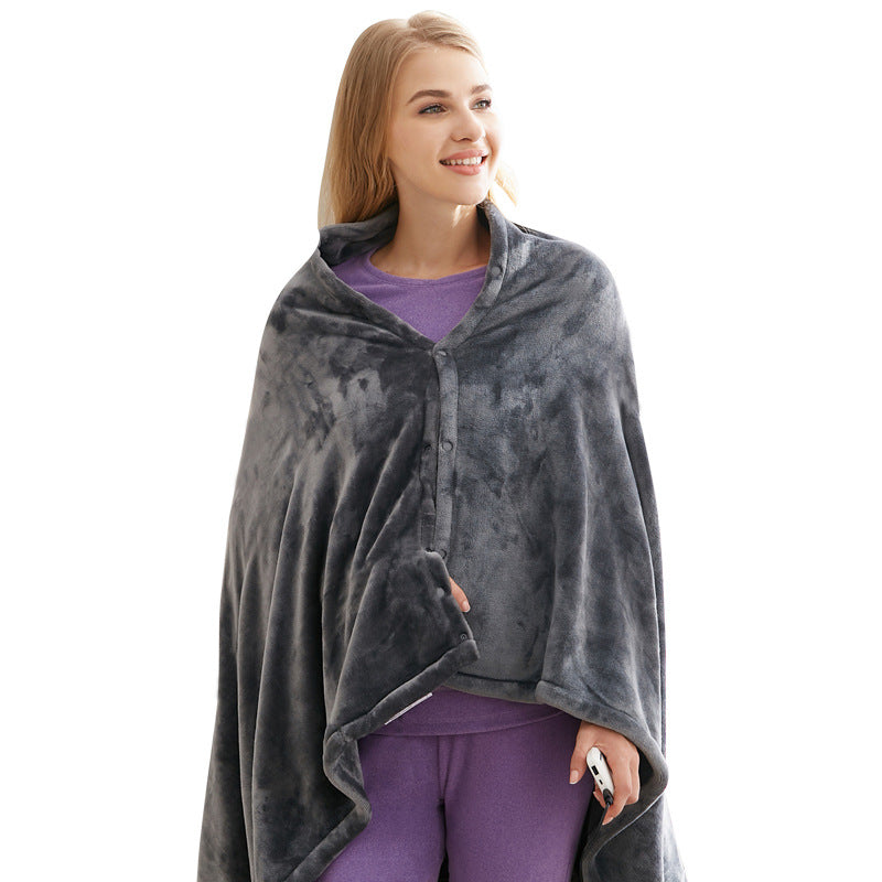 USB Heated Flannel Blanket: Warm Shawl & Body Warmer