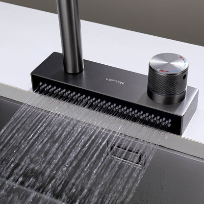 Waterfall & Pull-Down Bifunctional Kitchen Faucet