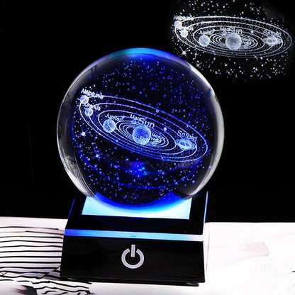 Solar System Crystal Ball - Nova Gadget Store Silver Base